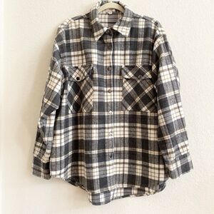 Dizzy Lizzy Women Size XL Flannel Snap Front  Shacket Plaid Pockets Plaid Warm
